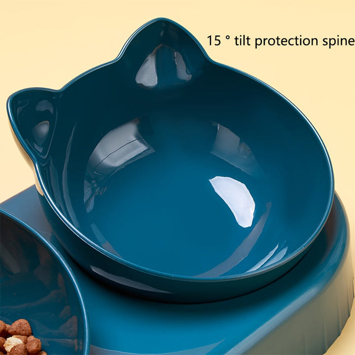 Bols pour chats ergonomiques et inclinés avec distributeur d'eau, favorise le bien-être animal quotidien.