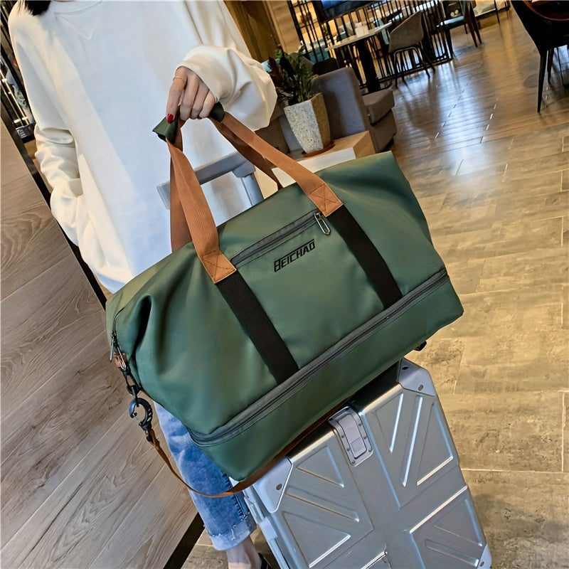 Compartiment sec/humide séparé du sac de sport unisexe, parfait pour maillot de bain ou serviette.