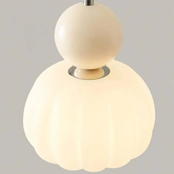 Luminaire élégant Art Déco crème, suspension moderne pour plafond.