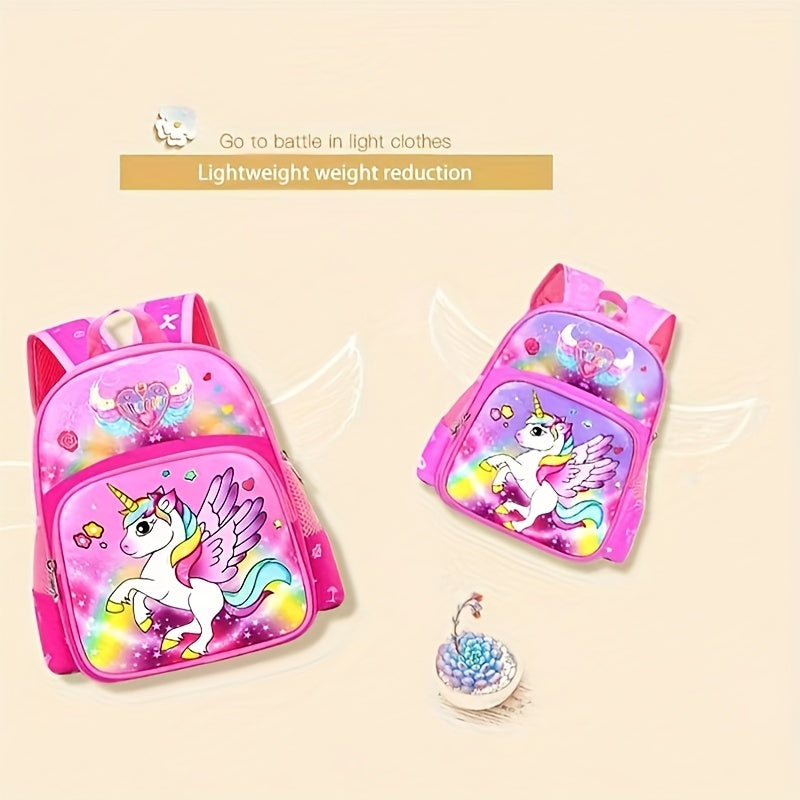 Sac à dos d'aventure licorne pour enfant, grand compartiment, idéal pour les sorties et l'école.