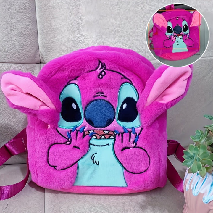 Sac à dos Stitch en peluche, mignon et fonctionnel, parfait pour les enfants à l'école.