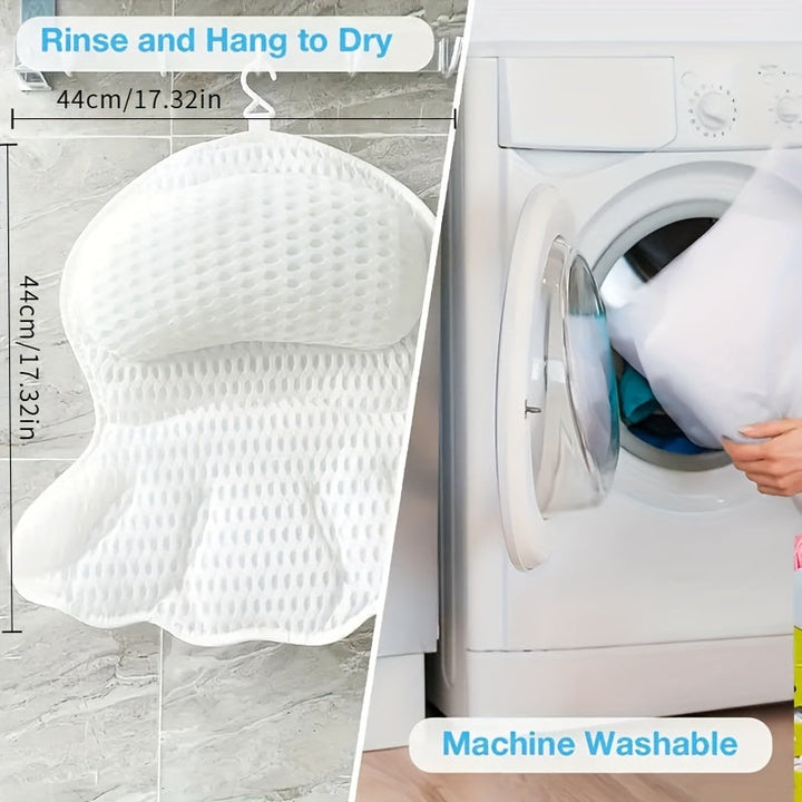 Coussin de bain LuxieSpa avec soutien cou et dos amélioré, parfait pour la détente et le confort en baignoire.