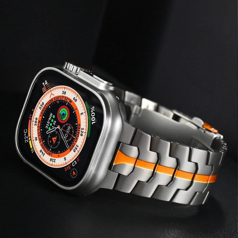 Bracelet de montre durable en titane, idéal pour smartwatch connectée et usage professionnel.