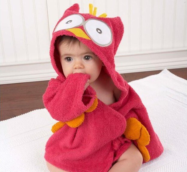 Peignoir de bain bébé doux et absorbant, avec capuche animal adorable pour la sortie du bain.