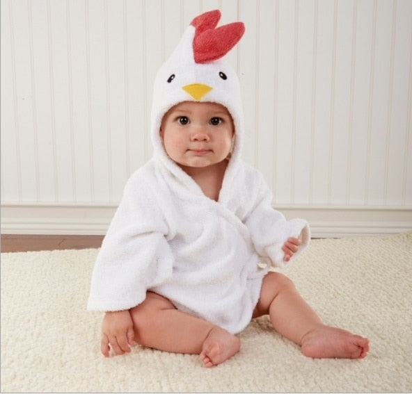 Sortie de bain bébé moelleuse, peignoir capuche panda/lapin en coton bio pour le confort.