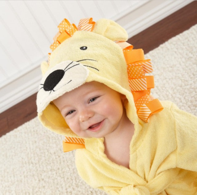 Confort et chaleur: peignoir de bain bébé en coton doux, capuche animal ludique pour enfant.