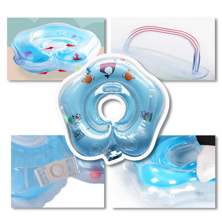 Sécurité enfant avec bouée de cou double chambre, parfaite pour la piscine, le bain ou les vacances.