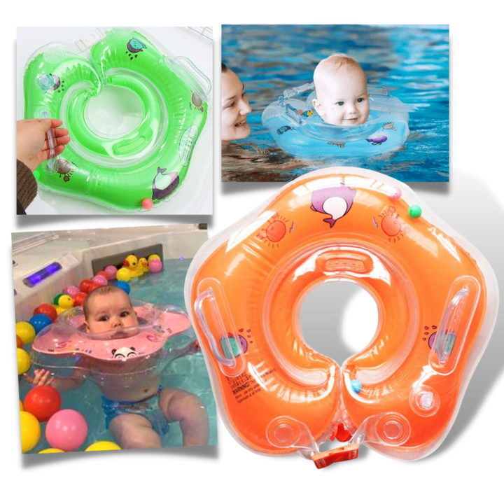 Bébé nage en toute sécurité avec cette bouée de cou double flottabilité, design ergonomique.