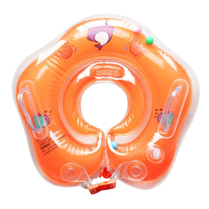 Bouée de cou bébé sécurisée, doubles chambres à air, poignées. Idéale pour piscine & bain.