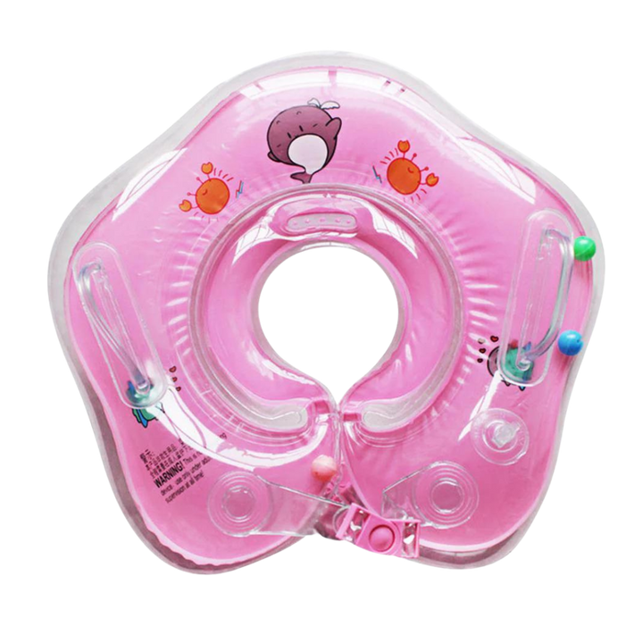 Accompagnez bébé dans l'eau avec cette bouée de cou sécurisée, poignées et double flottabilité pour l'apprentissage.