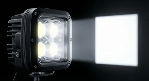 Projecteur LED PowerRay 12V portable, lumière blanche puissante pour visibilité extrême en recherche.