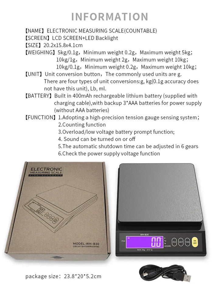 Balance numérique de cuisine en acier inoxydable, étanche, accessoire polyvalent pour toutes vos créations culinaires.