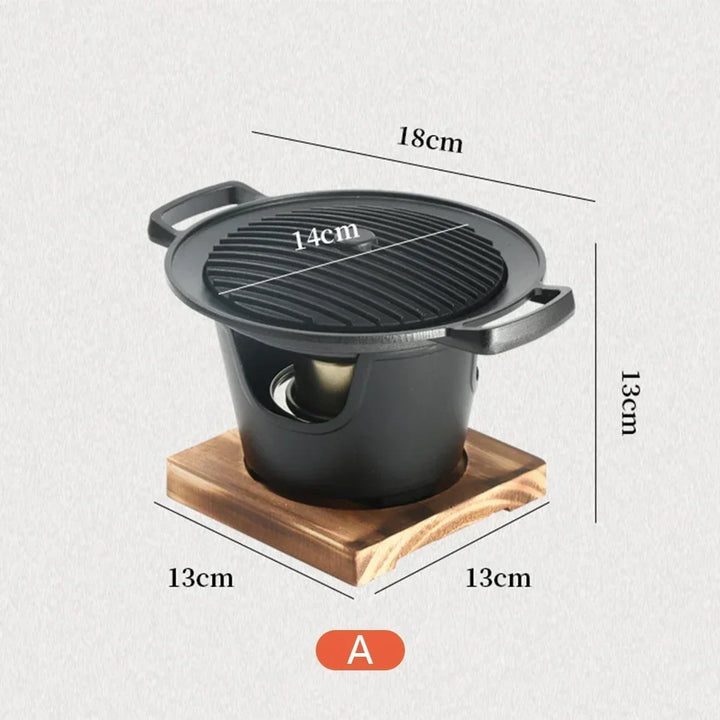 Barbecue de table japonais portable pour grillades, idéal extérieur/intérieur, design compact unisexe.