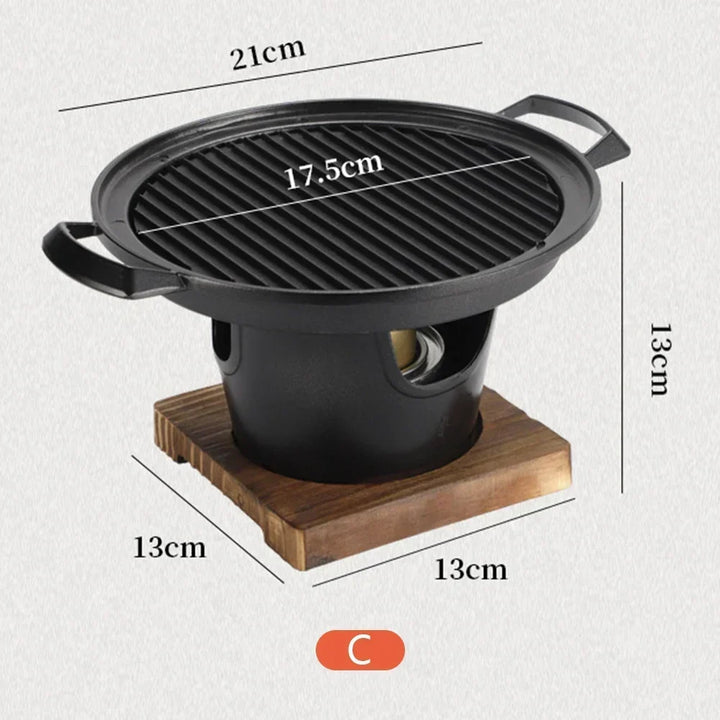 Barbecue japonais portable pour table, idéal grillades extérieures en terrasse ou camping, design unisexe.