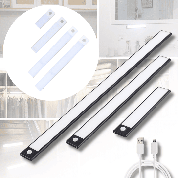 Lumière barre LED aimantée rechargeable sans fil pour l'intérieur, avec capteur de mouvement pour économie d'énergie.