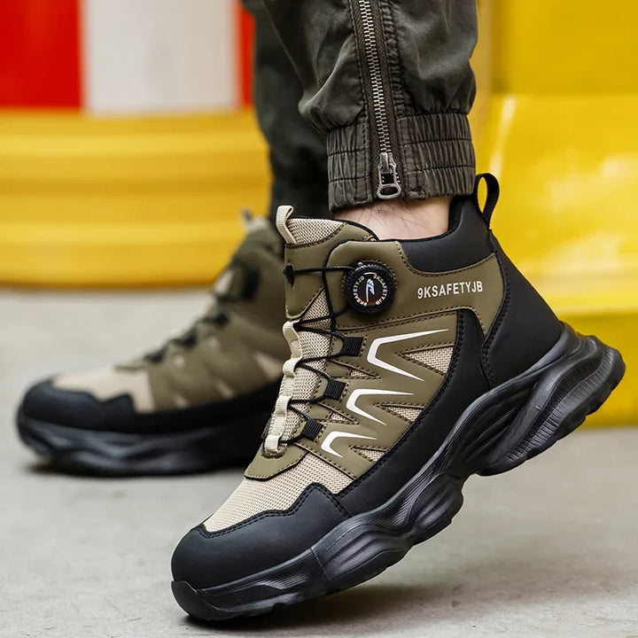 Chaussures de sécurité montantes légères et confortables pour hommes et femmes, protection antichoc et anti-perforation.