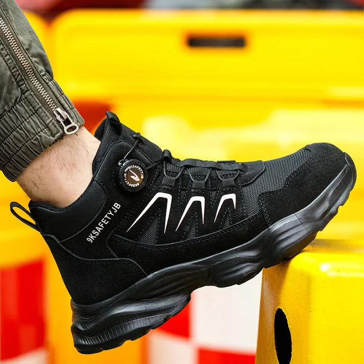 Chaussures de protection montantes, légères, antidérapantes et antichoc pour hommes et femmes, fermeture rapide.
