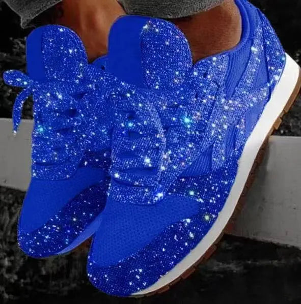 Chaussures baskets élégantes femme à paillettes argentées, confortables et scintillantes pour un look mode moderne.
