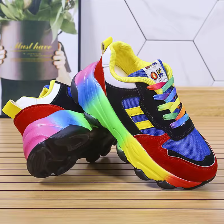Chaussures sport femme orthopédiques, vertes avec support respirant, parfaites pour la marche active.