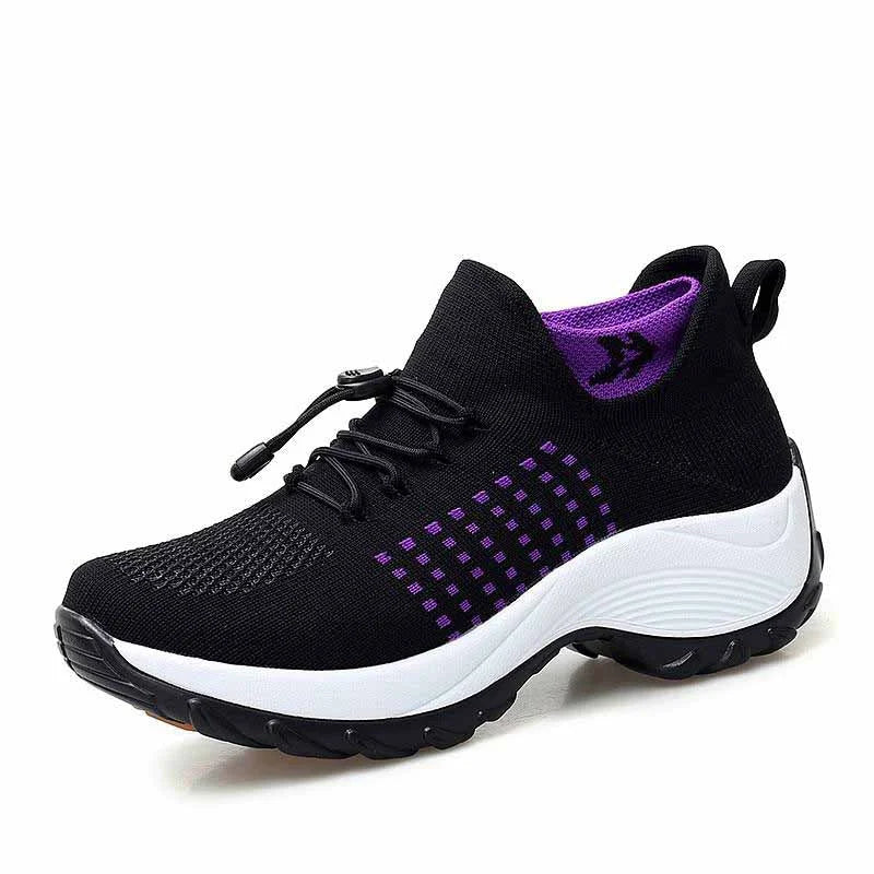 Baskets femme ultra-légères et respirantes, idéales pour le sport, la marche et le confort quotidien.