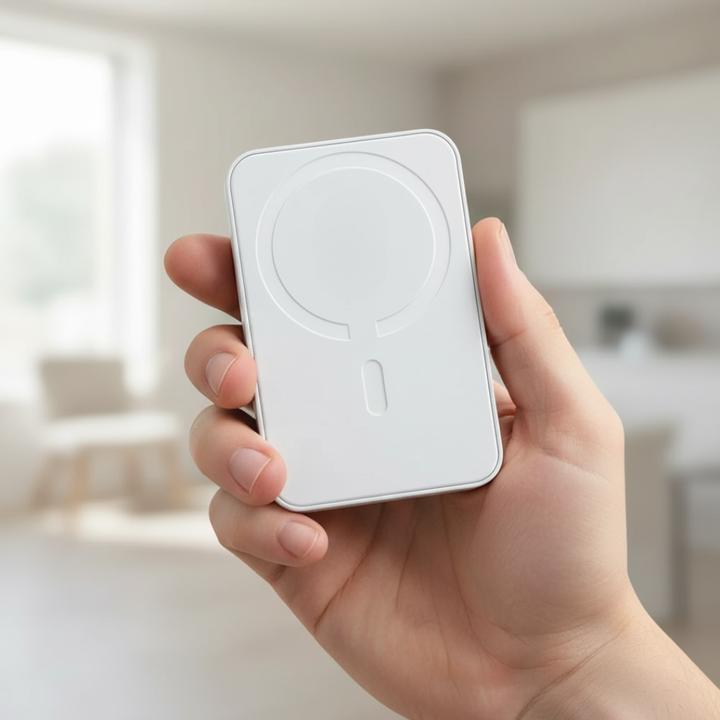 Accessoire téléphone nomade: batterie magnétique 5000 mAh pour une charge sans fil partout.