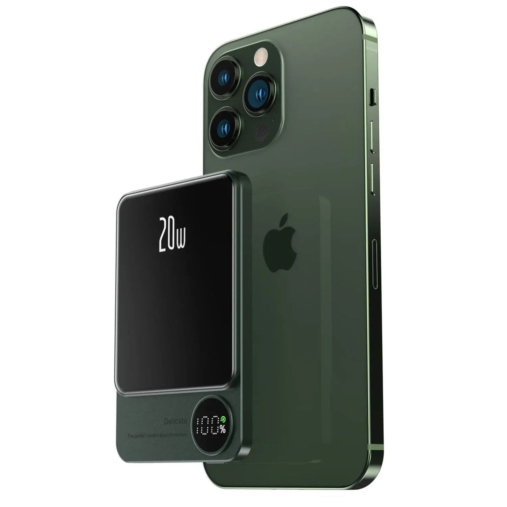 Power bank portable magnétique et sans fil, recharge rapide pour iPhone USB-C, accessoire voyage pratique.