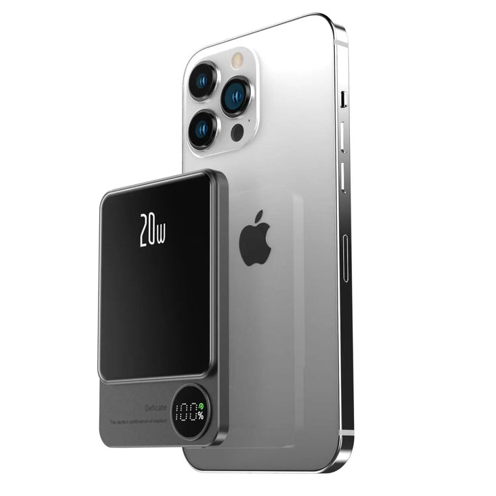 Batterie externe magnétique sans fil, recharge rapide portable pour iPhone. Parfaite pour vos déplacements.