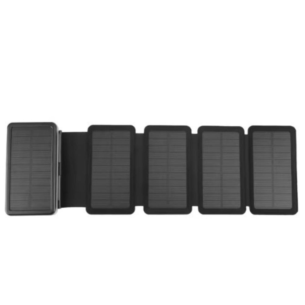 Chargeur solaire portable étanche, power bank idéal pour voyage, randonnée et énergie nomade.