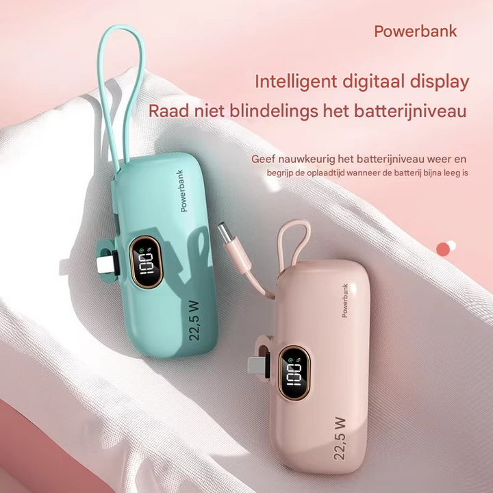 Power bank 30000mAh portable 22,5W pour smartphone, affichage numérique. Compagnon de voyage indispensable.