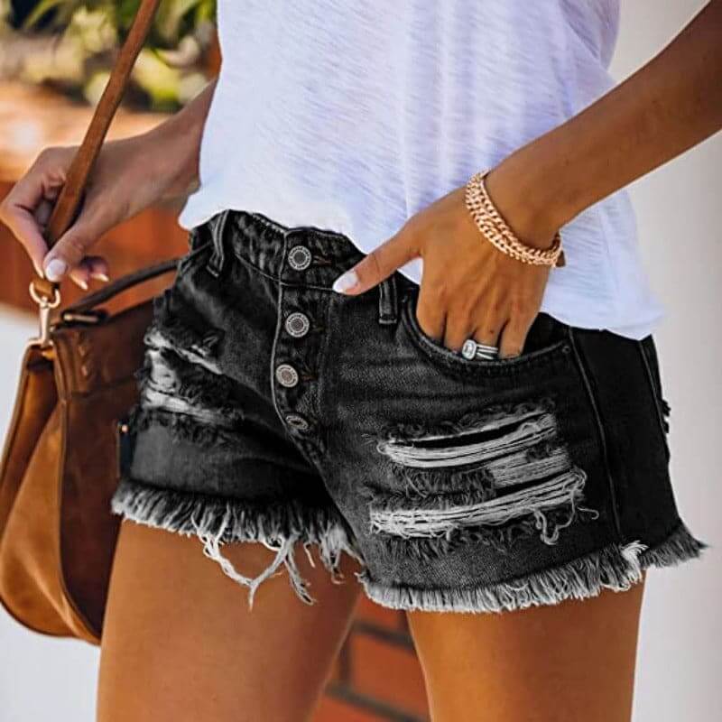 Trendiga Distressed Jeansshorts - Sommar