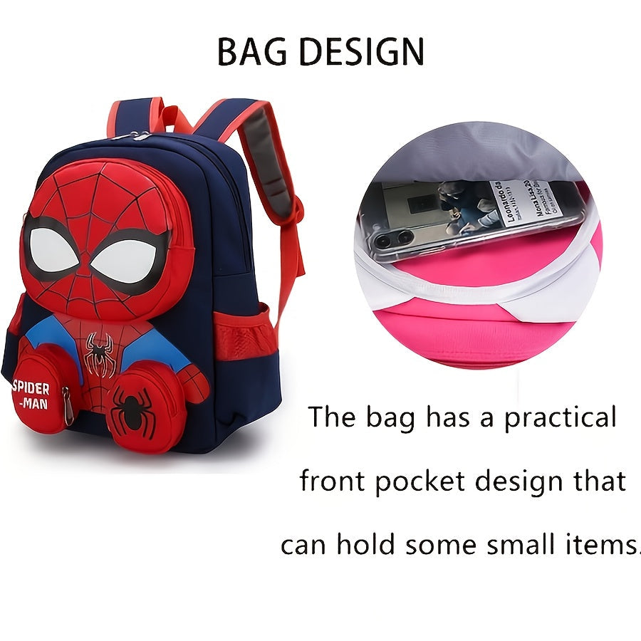 Sac à dos Spider-Man 3D pour enfant, parfait pour l'aventure et les sorties, design garçon ou fille.