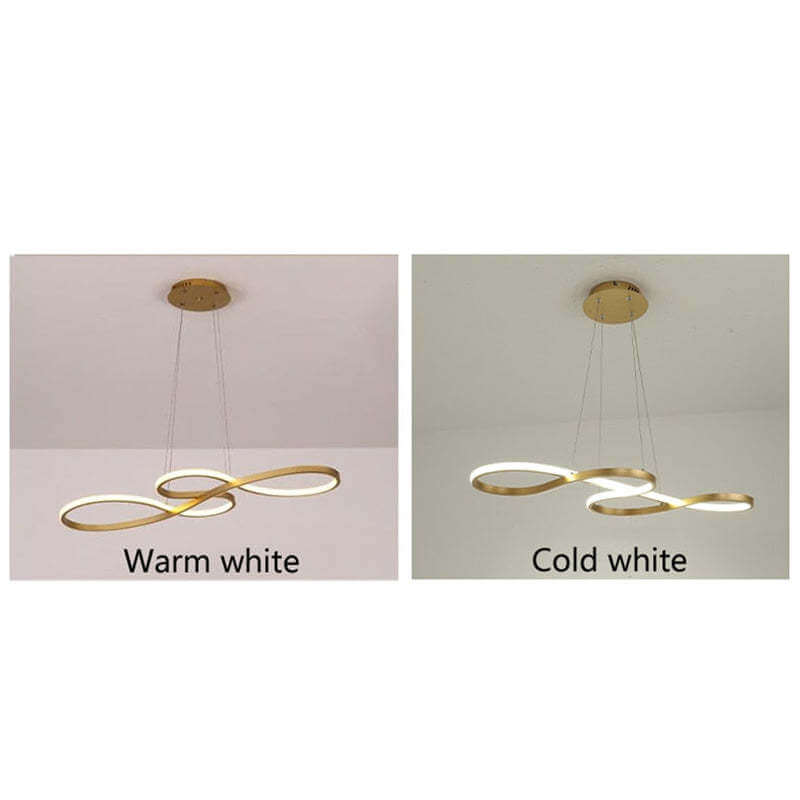 Lampe suspendue LED épurée forme note, éclairage design unique pour toute pièce. Simplicité et style.
