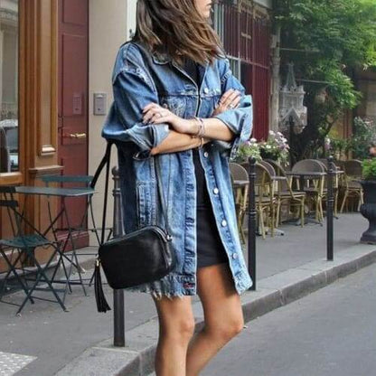 Oversized Jeansjacka - Kvinna - Komfort & Stil