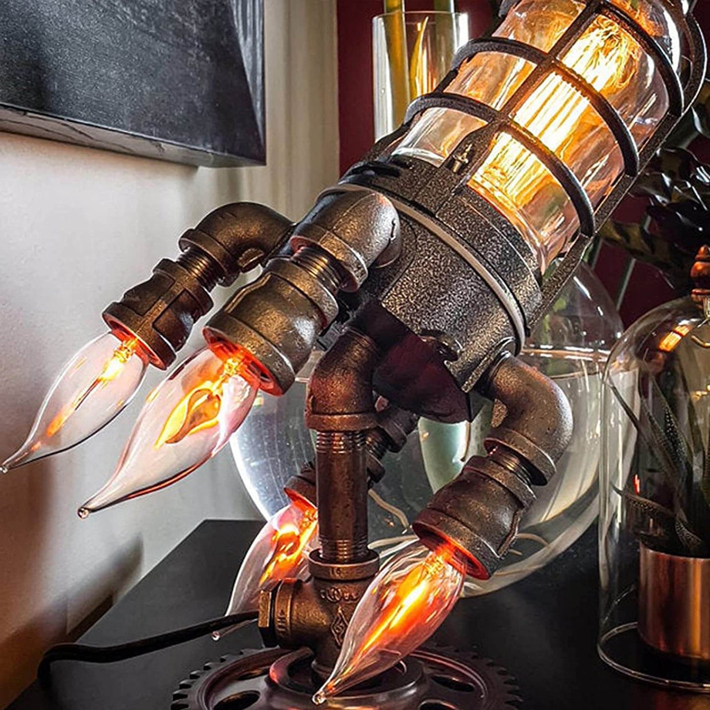 Retro Raketlampa - Steampunk Design