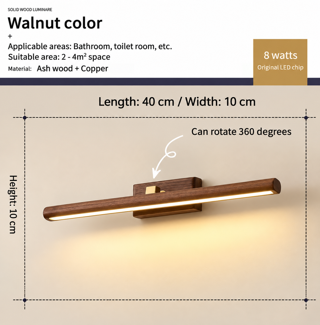 Design scandinave: Applique murale LED en bois, pour un éclairage intérieur chaleureux et élégant, style moderne.