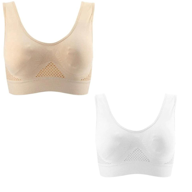 Texture douce du soutien-gorge Elina sans couture en nylon/spandex, agréable sur la peau.