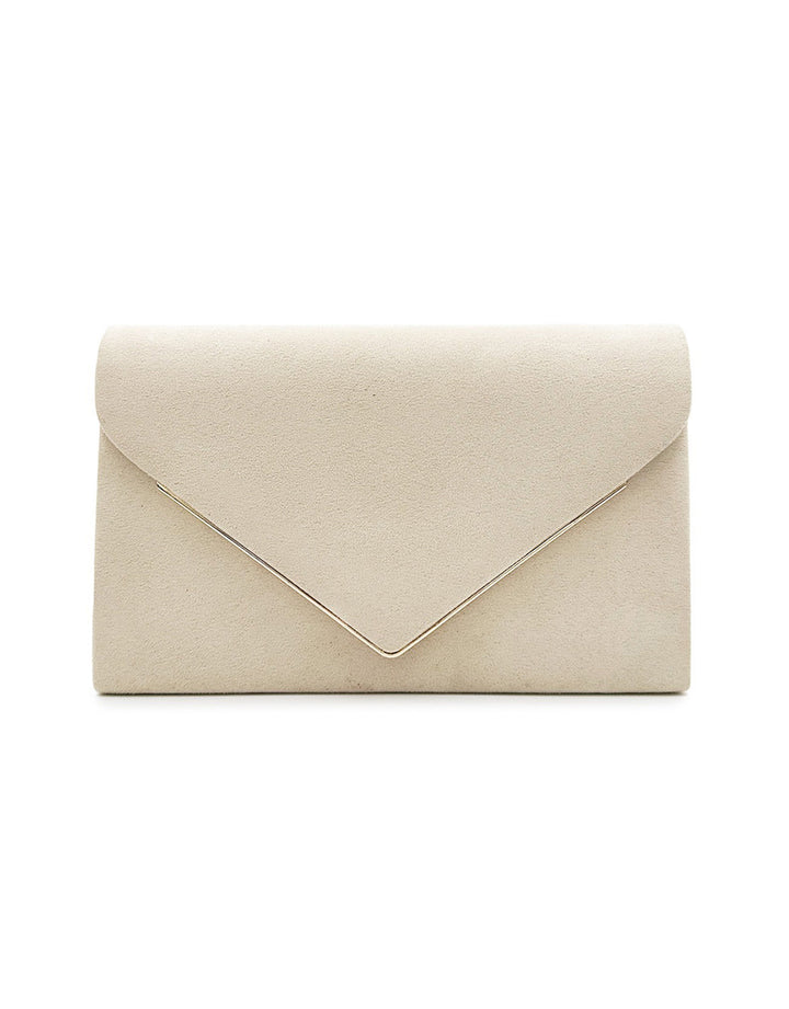 Pochette chic velours style daim, parfaite pour compléter votre tenue de soirée.