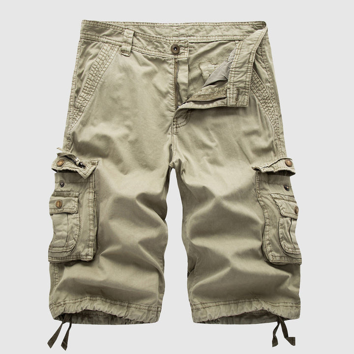 Bermuda cargo homme décontracté, idéal printemps/été, poches pratiques pour loisirs.