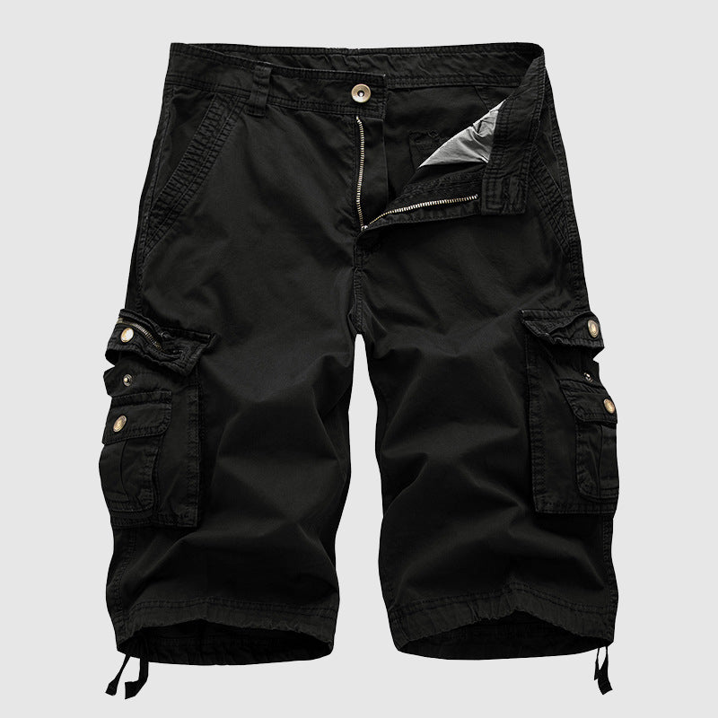 Short cargo polyvalent homme, style décontracté avec multiples poches fonctionnelles.