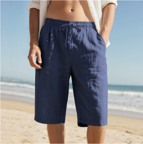 Bermuda homme souple et confortable, longueur genou, parfait pour un style décontracté estival.