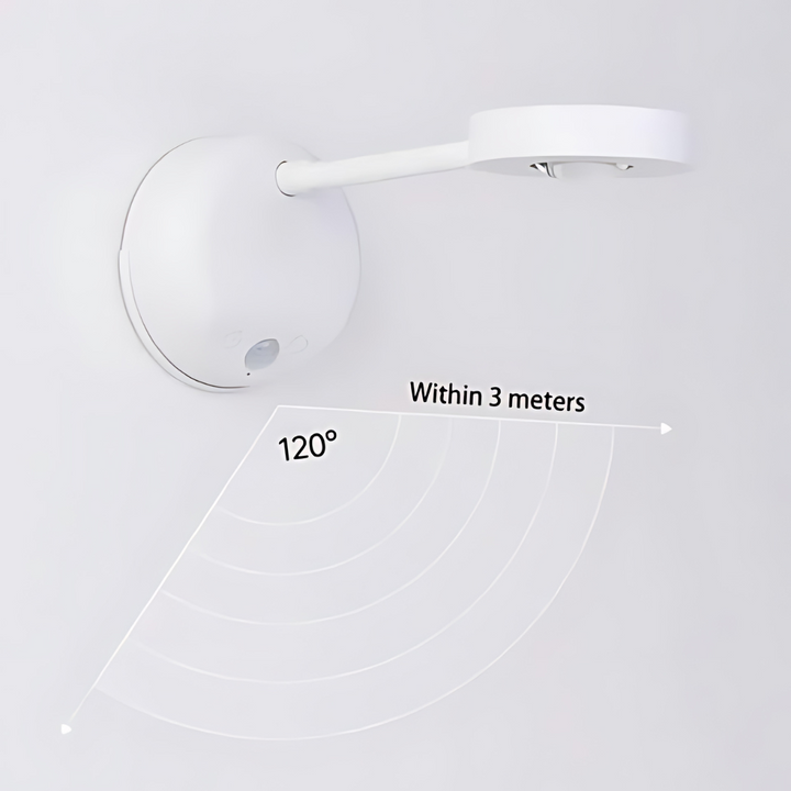 Spot LED compact, sans fil, avec capteur de mouvement. Idéal pour un éclairage intelligent et pratique.