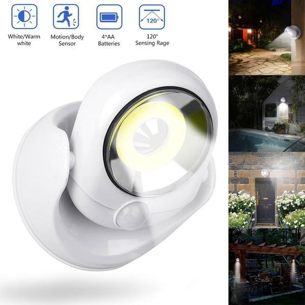Spot LED avec détecteur de mouvement pour éclairage de sécurité intérieur/extérieur de la maison.