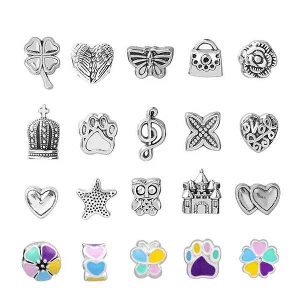 Contenu détaillé du kit création bracelets DIY: perles, breloques, élastiques, instructions claires.