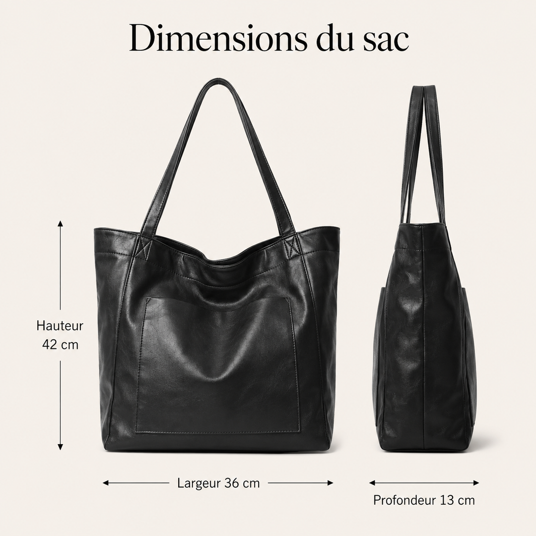 Sac Elegancia vintage avec poches, grand fourre-tout spacieux pour femme active.