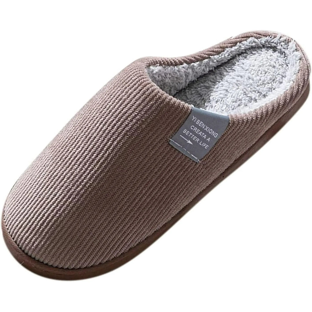 Pantoufles d'hiver chaudes en coton doux, idéales pour hommes et femmes à la maison.