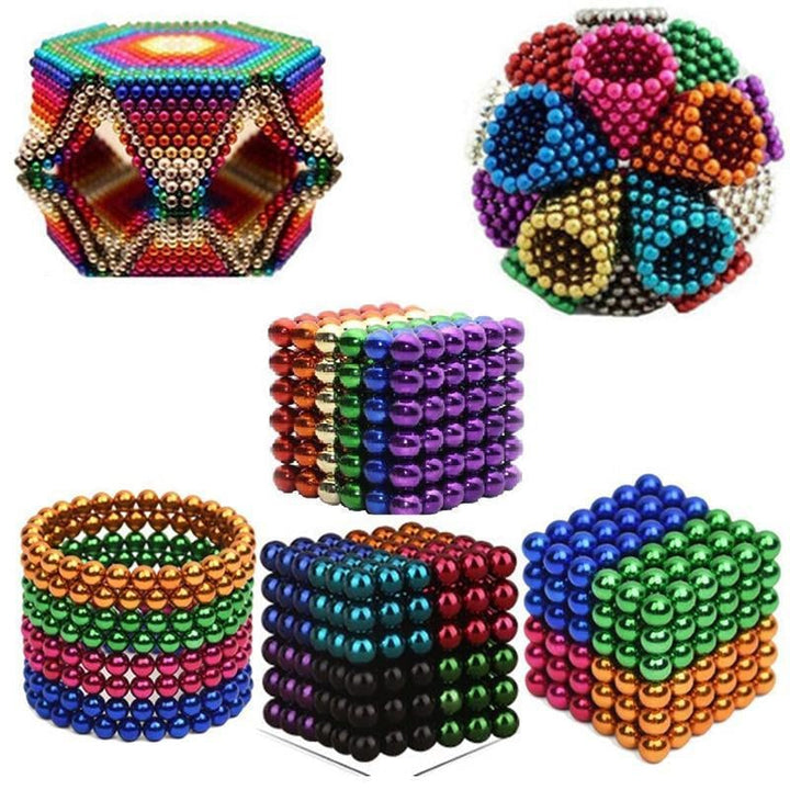 Kit de billes magnétiques néodyme multicolores pour créer des sculptures uniques. Idéal détente.