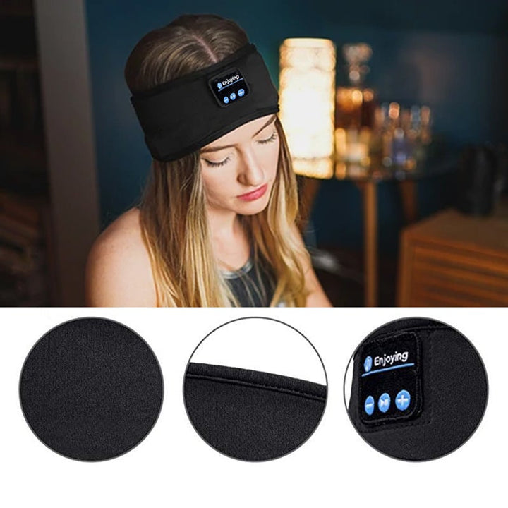 Casque audio bandeau Bluetooth 5.0 intégré, musique sans fil et appels; accessoire fitness sportif unisexe.