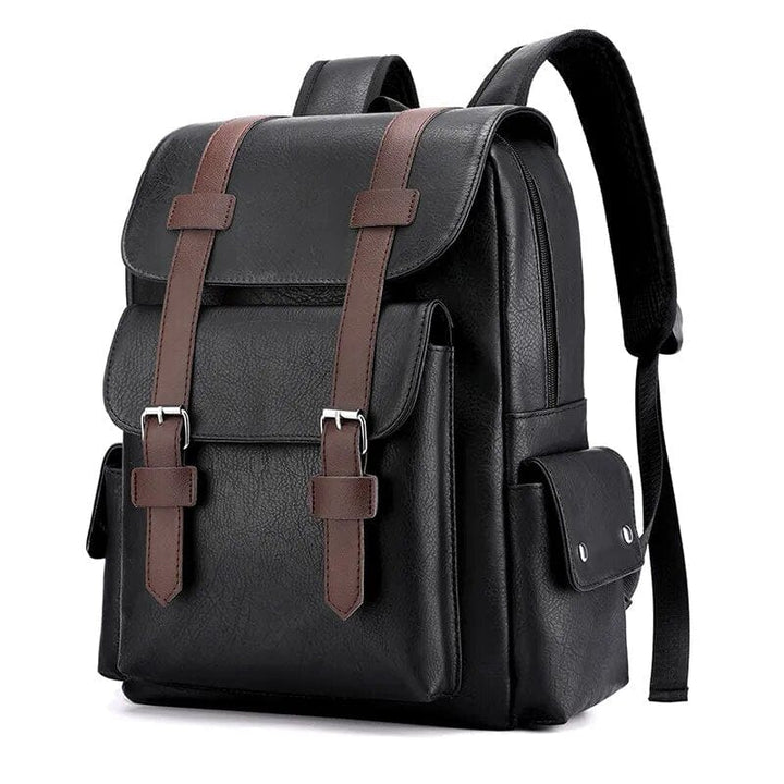 Sac à dos élégant en cuir PU avec compartiments sécurisés, parfait pour l'homme moderne et organisé.