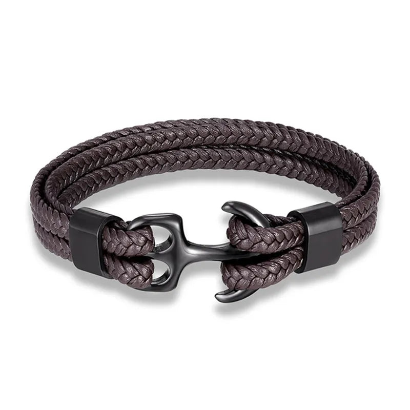 Bracelet unisexe "Ancre Marine" pour un look décontracté chic, accessoire essentiel au poignet, toute l'année.