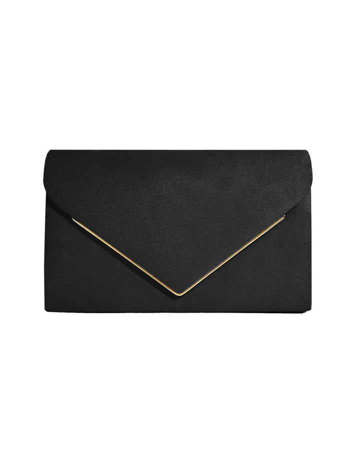 Sac pochette femme en velours, texture daim, un accessoire élégant et pratique pour la soirée.